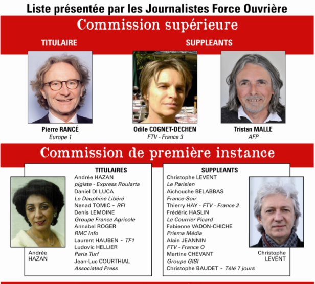 journalistes FO - élections commission de la carte